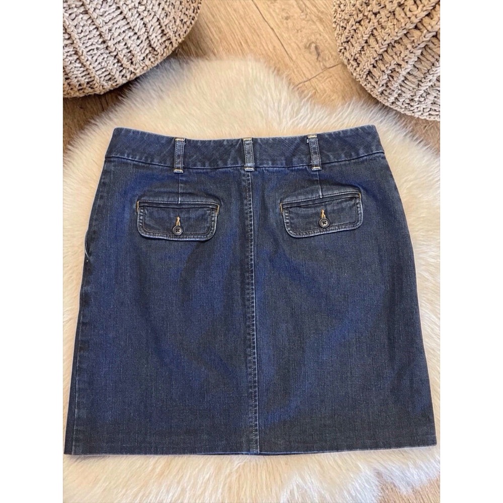 Classic Lands End Women's Size 6 Medium Wash Denim Casual‎ Preppy Pencil Skirt
